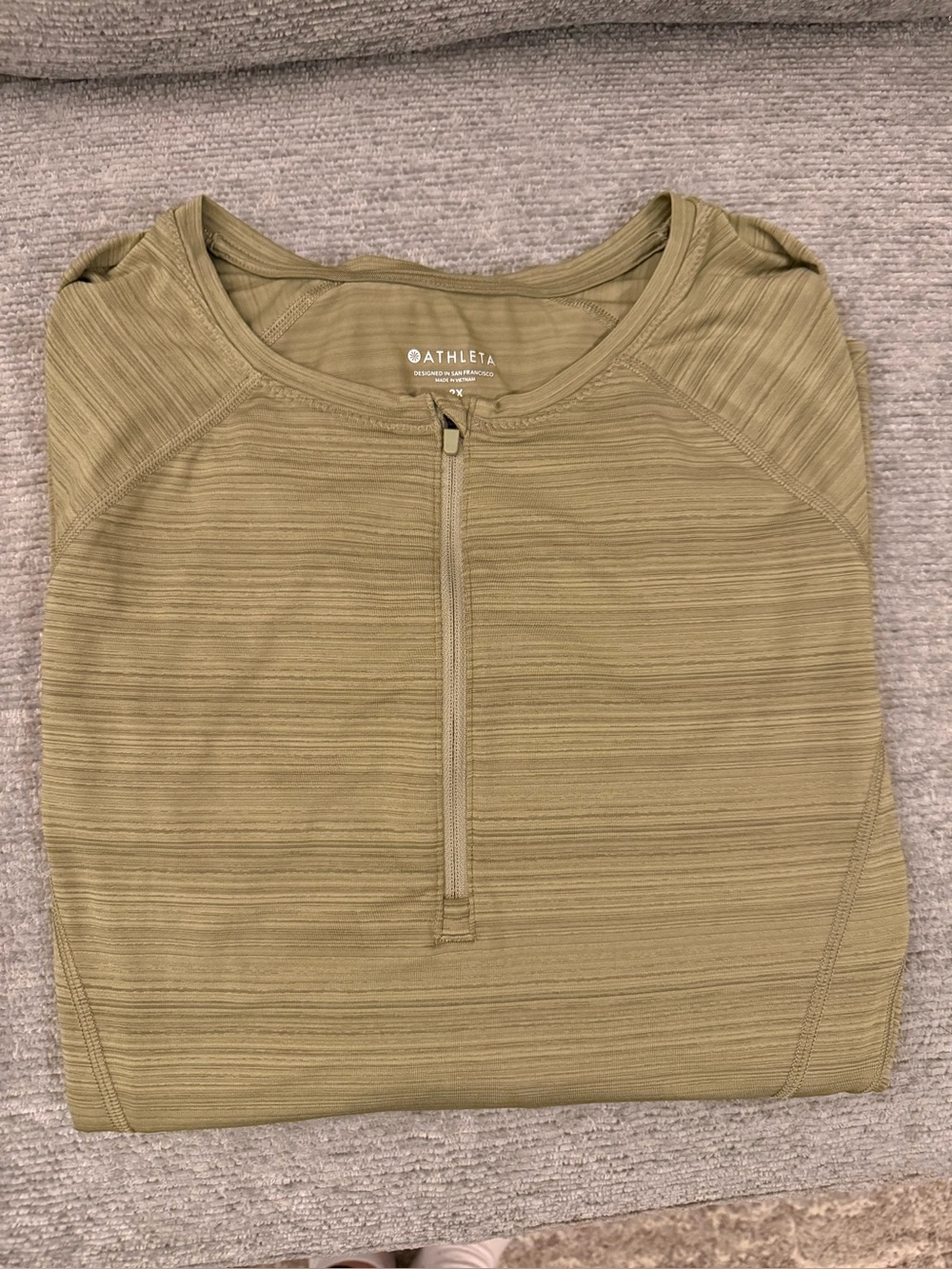Athleta Olive Green Quarter-Zip Women's Top size 2x
